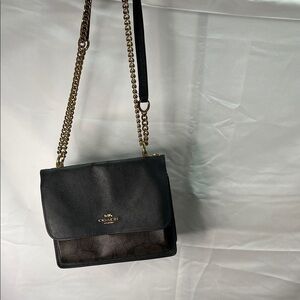 Coach Black and Brown Signature Crossbody Bag